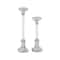 Set of 2 Silver Aluminum Glam Candle Holder, 12", 16"